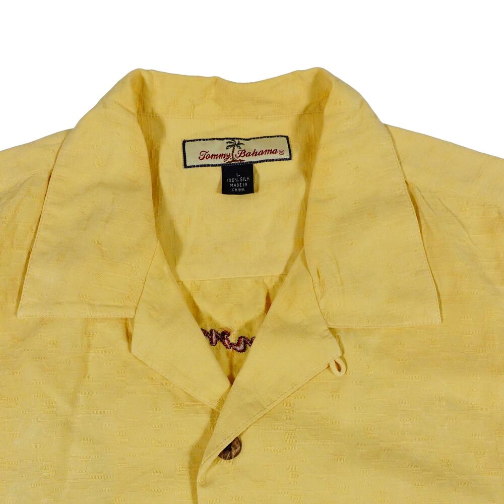 Tommy Bahama Silk Embroidered Shake My Day Hawaiian Button Up Camp Shirt Large - Picture 4 of 8